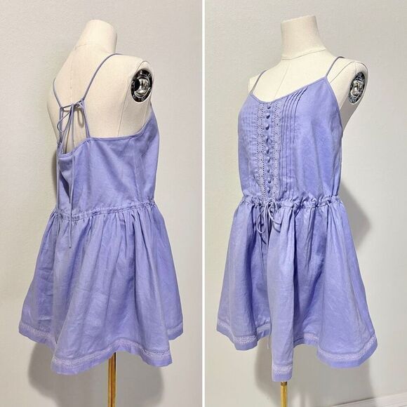 NWT Joslin Harriet Linen Mini Dress 6 Beachy Boho Cottage Pastel Fairy $400 MSRP - Picture 6 of 12